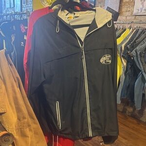 Bass Pro Shops Black Windbreaker Jacket large vintage y2k